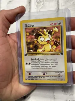 Pokemon TCG Team Rocket 62/82 Meowth 1st Edition LP+ Vintage Nintendo Card WOTC - Image 2