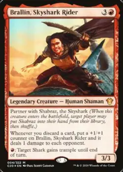 Brallin, Skyshark Rider - Commander 2020 - Foil - NM - Image 1