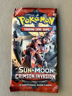 Pokemon TCG Sun and Moon CRIMSON INVASION Booster Pack Factory Sealed NIP 820650802492 - Image 1