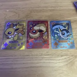 Pokemon Poke Baby Cards Jolteon, Flareon, And Vaporeon SRs Misprint On Vaporeon - Image 1