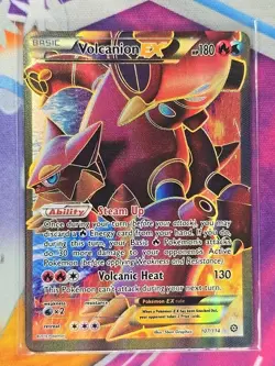 🔥2016 Pokemon Volcanion EX 107/114 Fire Rare! Sleeved In Cards Savers 1 🔥👍📈 - Image 3