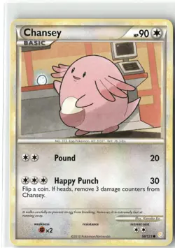 Chansey, Pokemon HeartGold SoulSilver Common, 58/123 NM - Image 1