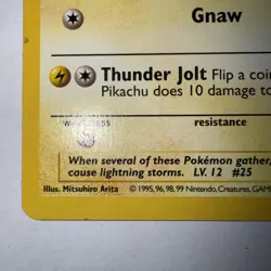 1999 Pikachu Pokemon Card 40HP 58/102 Purple Background Red cheeks - Image 3