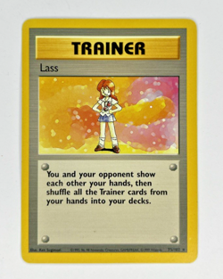 Pokemon TCG Trainer Lass Base Set Unlimited Rare Card 75/102 Vintage 1999 - Image 1