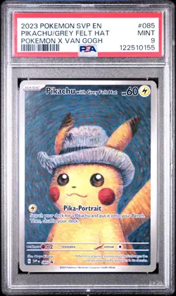 Pikachu with Grey Felt Hat 085 Pokemon Van Gogh Black Star Promo PSA 9 - Image 1