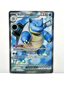 Pokemon TCG Blastoise EX 184/165 Sv: Scarlet & Violet 151 Full Art Holo NM - Image 1