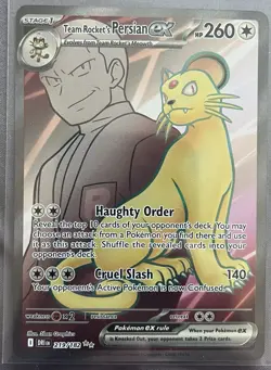 Pokemon TCG Team Rockets Persian EX Full Art 219/182 Destined Rivals Ultra Rare - Image 1