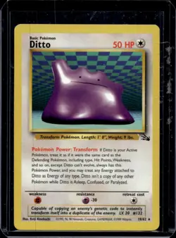 1999 Pokemon Fossil Ditto #18/62 - Image 1