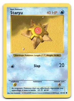 Staryu MP 65/102 Shadowless Base Set Pokemon TCG Regular - Image 1