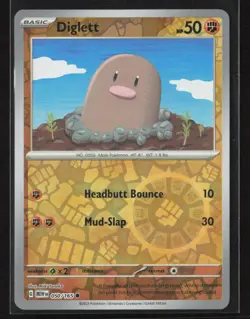 Diglett #050/165 SV: Scarlet & Violet 151 Reverse Holo Pokemon TCG NM/M - Image 1