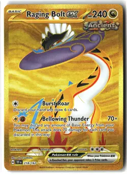 Raging Bolt ex ⭐ 218/162 Holo Hyper Rare Temporal Forces 2024 Pokemon NM - Image 1