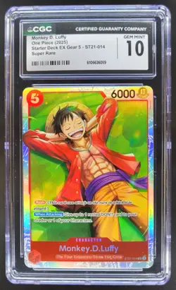 2025 ONE PIECE CCG MONKEY D. LUFFY SUPER RARE ST21-014 CGC 10 B PT - Image 1