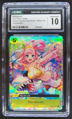 2024 ONE PIECE CCG SHIRAHOSHI BANDAI GAMES FEST OP03-116 CGC 10 B PT - Image 1