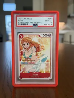 2022 One Piece Straw Hat Crew ST01 Starter Deck Super Pre-Release Nami PSA 10 - Image 1