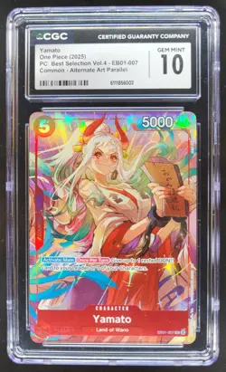 2025 ONE PIECE CCG YAMATO ALTERNATE ART EB01-007 CGC 10 B PT - Image 1