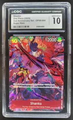 2025 ONE PIECE CCG SHANKS SUPER RARE OP09-004 CGC 10 A PT - Image 1