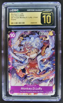 2024 ONE PIECE CCG MONKEY D. LUFFY PURPLE PROMO P-041 CGC 10 PRISTINE A PT - Image 1