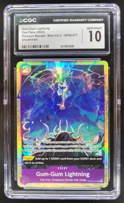 2025 ONE PIECE CCG GUM-GUM LIGHTNING OP09-077 CGC 10 C PT - Image 1