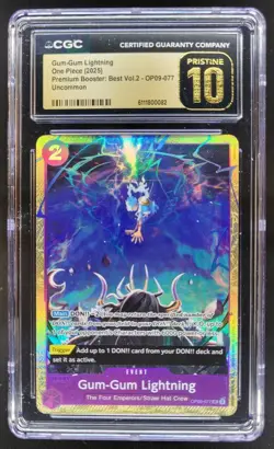 2025 ONE PIECE CCG GUM-GUM LIGHTNING OP09-077 CGC 10 PRISTINE C PT - Image 1