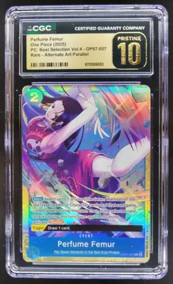 2025 ONE PIECE CCG PERFUME FEMUR RARE ALT ART OP07-057 CGC 10 PRISTINE C PT - Image 1
