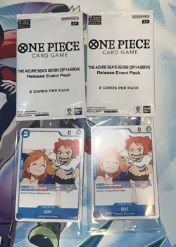 One Piece Azure Sea’s Seven Op14 Release Event Pack And Girl Promos 2x Of Each - Image 1
