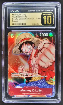 2024 ONE PIECE CCG MONKEY D. LUFFY BANDAI GAMES FEST P-001 CGC 10 PRISTINE A PT - Image 1