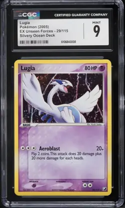CGC 9 Lugia Holo EX Unseen Forces Silvery Ocean Deck 2005 Pokemon Card #29 - Image 1