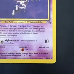 Vintage Pokemon Fossil Haunter Non-holo Rare Card 21/62 Tcg - Image 5