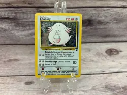 Vintage 2000 Pokemon Chansey Holo Card 3/130 Base Set 2 WOTC MP - Image 1