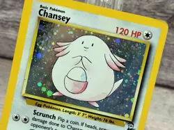 Vintage 2000 Pokemon Chansey Holo Card 3/130 Base Set 2 WOTC MP - Image 2