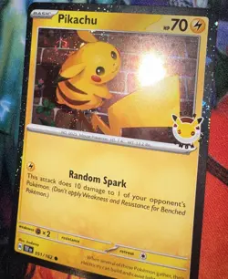 Swirl Pikachu 51/162 2026 Pokemon Day 30th Anniversary Promo Card TCG w/Coin - Image 1