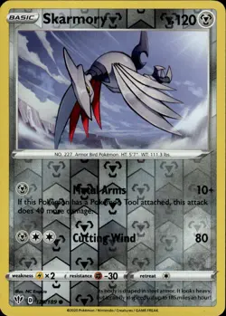 Skarmory Common SWSH03: Darkness Ablaze 120/189 Metal Reverse Holo Pokemon Card - Image 1