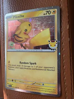 Swirl Pikachu 51/162 2026 Pokemon Day 30th Anniversary Promo Card TCG w/Coin - Image 1