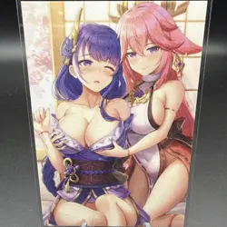 Raiden Shogun & Yae Miko Genshin Impact Anime Waifu Card Doujin ACG Goddess - Image 2