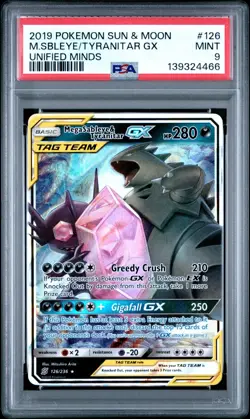 PSA 9 Mega Sableye & Tyranitar GX 126 - Unified Minds Pokemon Card - Pokemon TCG - Image 1