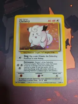 Pokemon Card Clefairy 05/102 Base Set Holofoil Unlimited Heavily Played - Image 1