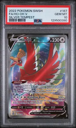 Ho-Oh V 187/195 - Silver Tempest - Graded PSA 10 GEM MT Pokemon Card - Image 1