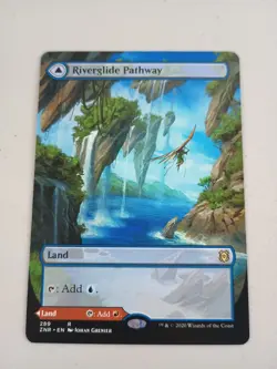 MTG Riverglide Pathway Lavaglide BORDERLESS EXTENDED Zendikar Rising NM - Image 1