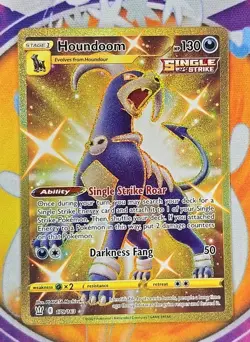 🔥Pokemon TCG Houndoom 179/163 Battle Styles Gold Secret Rare Sleeved🔥📈 - Image 1