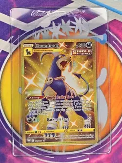 🔥Pokemon TCG Houndoom 179/163 Battle Styles Gold Secret Rare Sleeved🔥📈 - Image 5