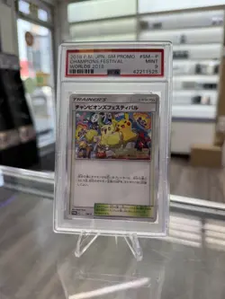 2018 Pokemon Japanese Worlds Promo Champions Festival #SM-P PSA 9 - Image 1