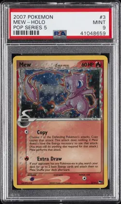 2007 POKEMON POP SER 5 #3 MEW-HOLO PSA 9 - Image 1