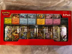 Pokemon 8-Pack Costco box, Evelution TIN can set, prismatic evolution+ - Image 1