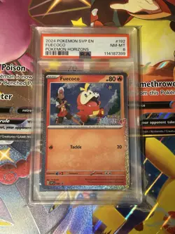 2024 Pokemon SVP EN Fuecoco Pokemon Horizons #192 PSA 8 NM MINT STAMPED PROMO - Image 1