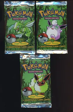 1999 WOTC Pokemon Jungle Foil Booster Pack Complete Art Set Sealed - Image 1