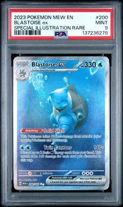 2023 POKEMON MEW EN-151 SPECIAL ILLUSTRATION RARE #200 BLASTOISE EX PSA 9 - Image 1