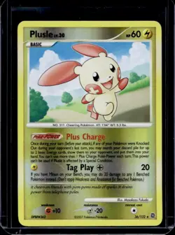 2007 Pokemon Diamond & Pearl Secret Wonders Plusle Reverse Holo #36/132 - Image 1