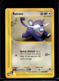 2002 Pokemon Expedition Set Rattata #128/165 - Image 1