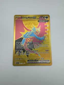 Roaring Moon ex 262/182 SV04: Paradox Rift Holo Pokemon Tcg Hyper Rare Gold - Image 1