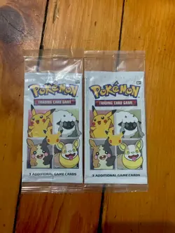 Two (2) SEALED 25th Anniversary Pokemon General Mills Cereal Booster Packs - Image 1